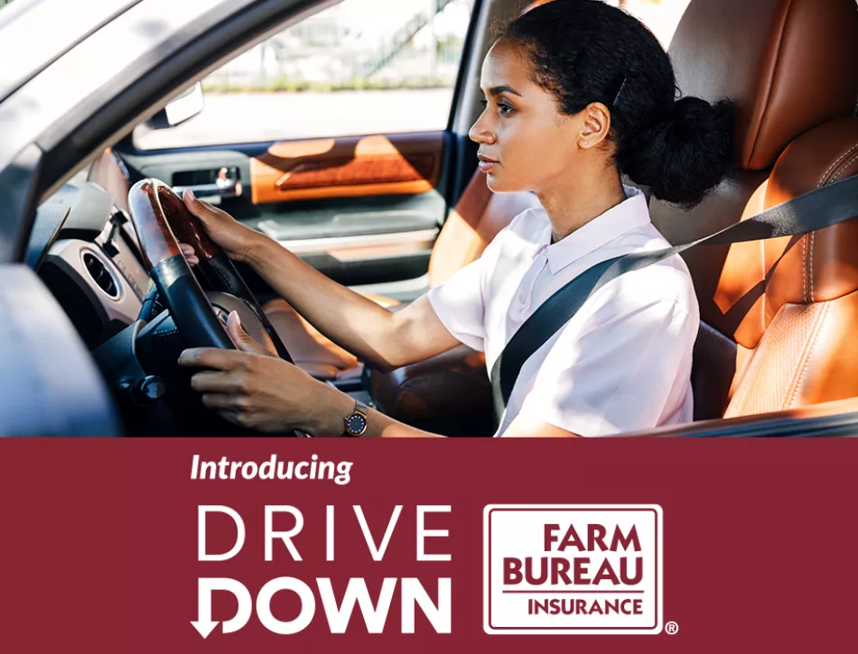Farm Bureau Insurance Drive Down advertisement.